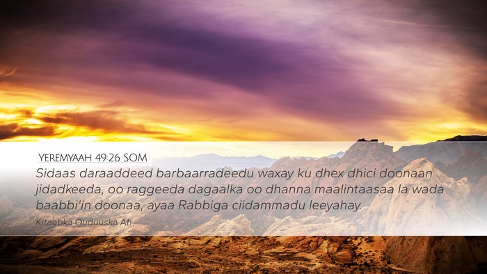 Yeremyaah 49:26 SOM Bible Verse Image