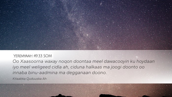 Yeremyaah 49:33 SOM Bible Verse Image