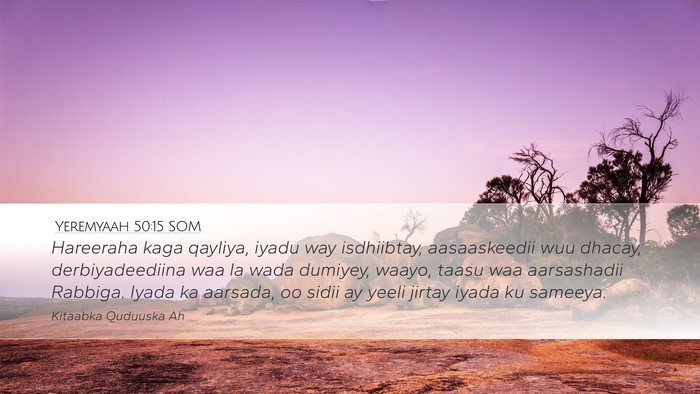 Yeremyaah 50:15 SOM Bible Verse Image