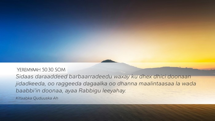Yeremyaah 50:30 SOM Bible Verse Image