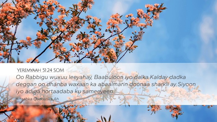 Yeremyaah 51:24 SOM Desktop Wallpaper - Oo Rabbigu wuxuu leeyahay, Baabuloon iyo dalka - Desktop Bible Verse Wallpaper