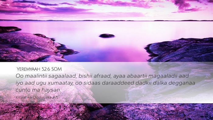 Yeremyaah 52:6 SOM Bible Verse Image