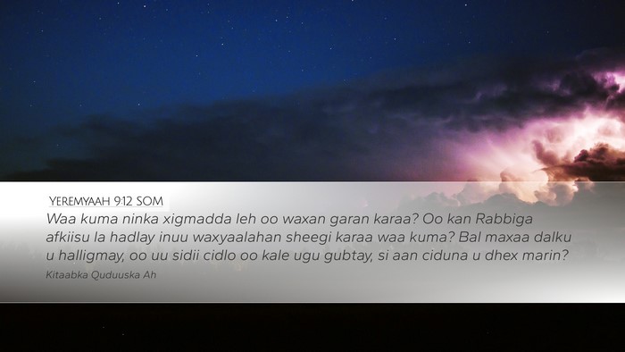 Yeremyaah 9:12 SOM Bible Verse Image