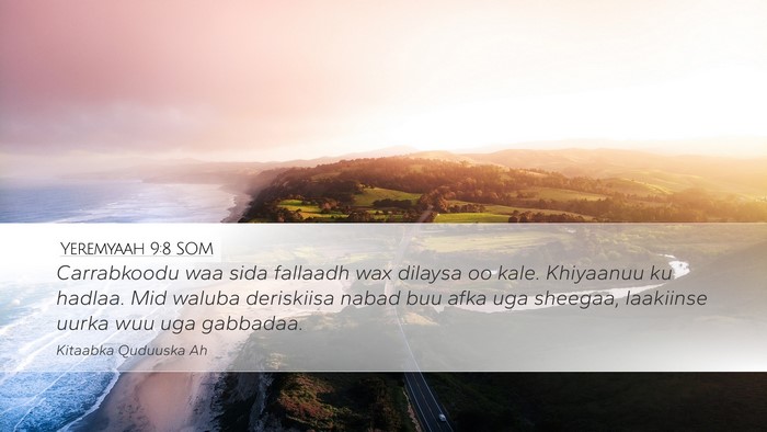 Yeremyaah 9:8 SOM Bible Verse Image