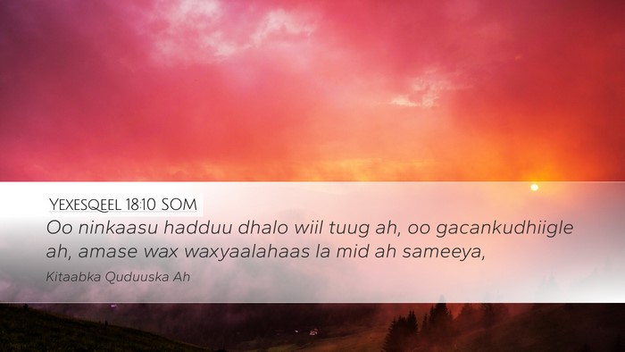 Yexesqeel 18:10 SOM Desktop Wallpaper - Oo ninkaasu hadduu dhalo wiil tuug ah, oo - Desktop Bible Verse Wallpaper
