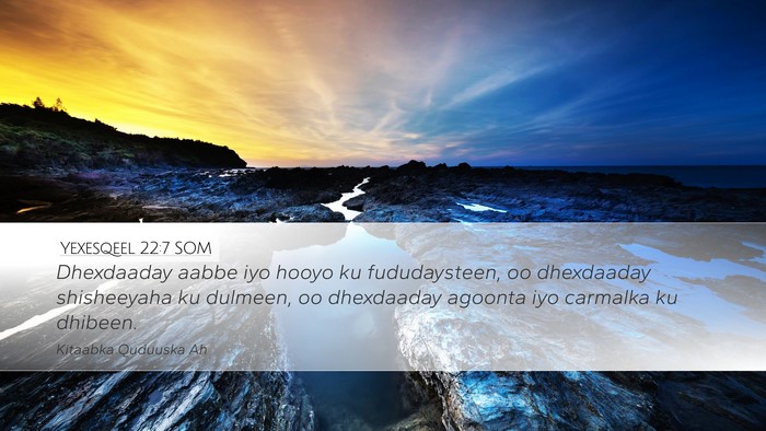 Yexesqeel 22:7 SOM Bible Verse Image