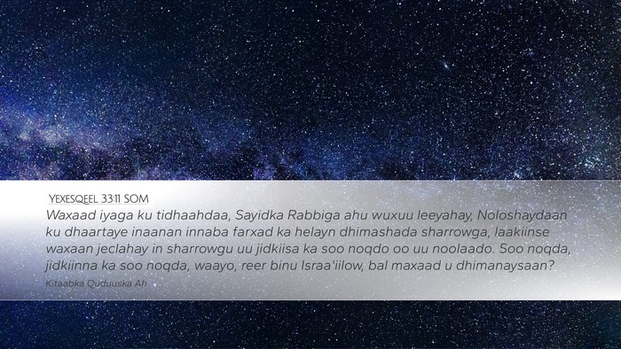 Yexesqeel 33:11 SOM Bible Verse Image