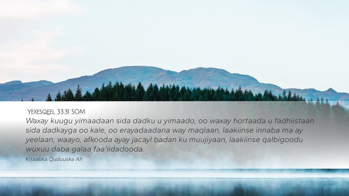 Yexesqeel 33:31 SOM Bible Verse Image