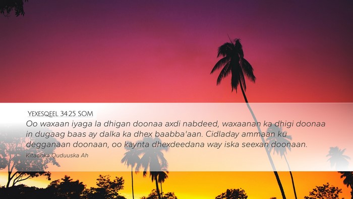 Yexesqeel 34:25 SOM Bible Verse Image