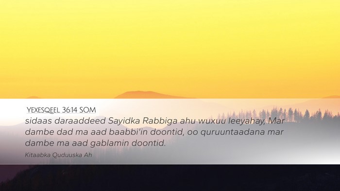 Yexesqeel 36:14 SOM Bible Verse Image
