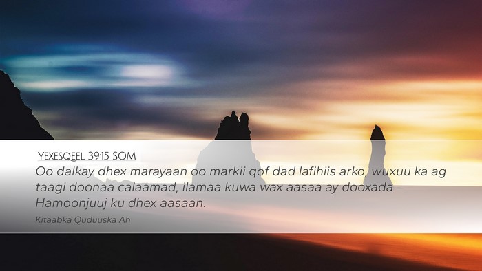 Yexesqeel 39:15 SOM Desktop Wallpaper - Oo dalkay dhex marayaan oo markii qof dad - Desktop Bible Verse Wallpaper