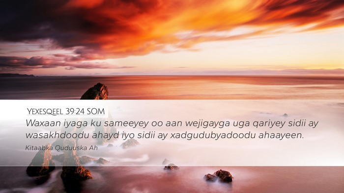 Yexesqeel 39:24 SOM Desktop Wallpaper - Waxaan iyaga ku sameeyey oo aan wejigayga uga - Desktop Bible Verse Wallpaper