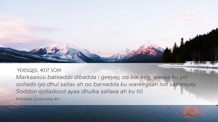 Yexesqeel 40:17 SOM Bible Verse Image