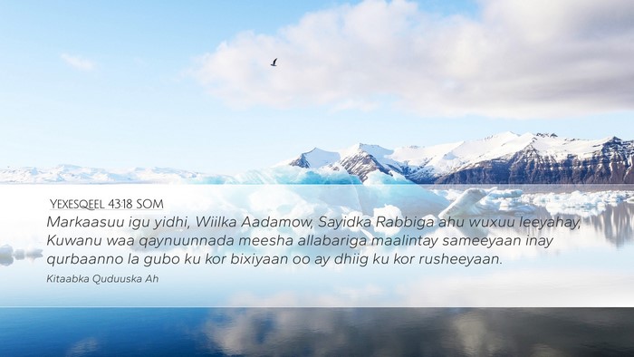 Yexesqeel 43:18 SOM Bible Verse Image