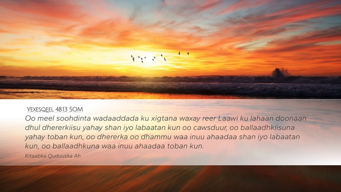 Yexesqeel 48:13 SOM Desktop Wallpaper - Oo meel soohdinta wadaaddada ku xigtana waxay - Desktop Bible Verse Wallpaper