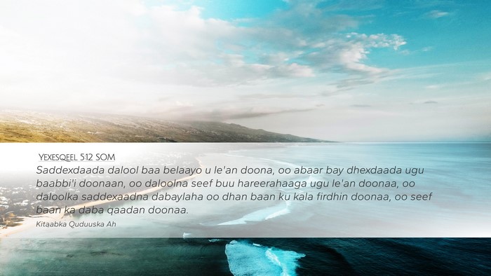 Yexesqeel 5:12 SOM Bible Verse Image