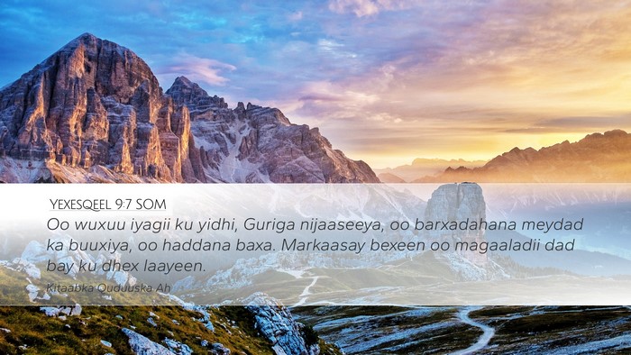 Yexesqeel 9:7 SOM Bible Verse Image