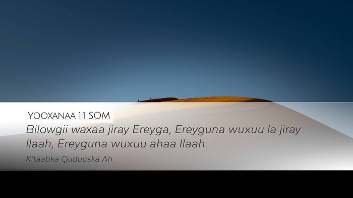 Yooxanaa 1:1 SOM Desktop Wallpaper - Bilowgii waxaa jiray Ereyga, Ereyguna wuxuu la - Desktop Bible Verse Wallpaper