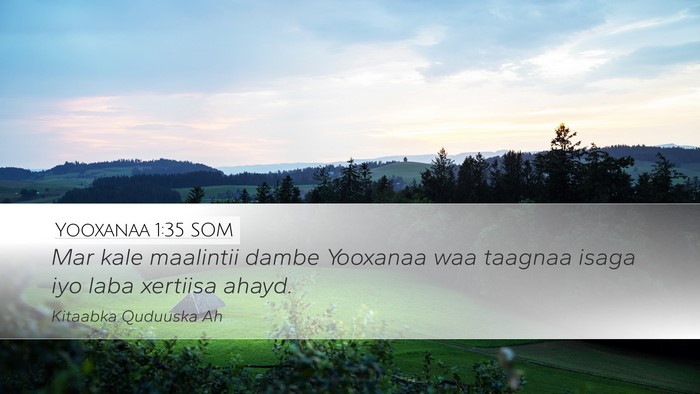 Yooxanaa 1:35 SOM Bible Verse Image