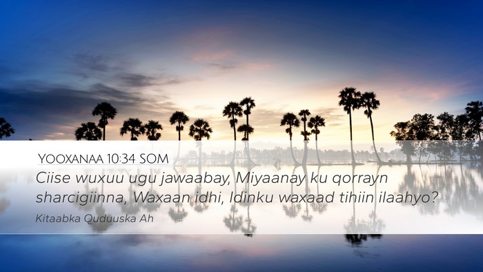 Yooxanaa 10:34 SOM Bible Verse Image
