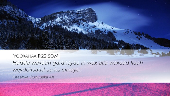 Yooxanaa 11:22 SOM Bible Verse Image