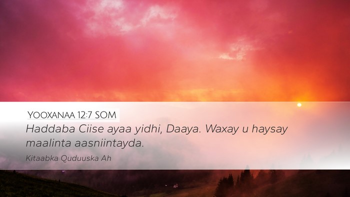 Yooxanaa 12:7 SOM Bible Verse Image