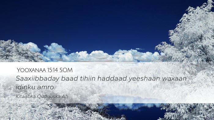 Yooxanaa 15:14 SOM Bible Verse Image