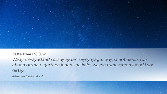 Yooxanaa 17:8 SOM Bible Verse Image
