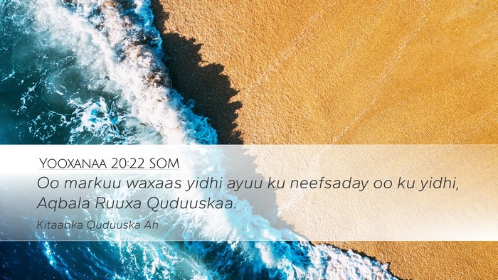 Yooxanaa 20:22 SOM Bible Verse Image