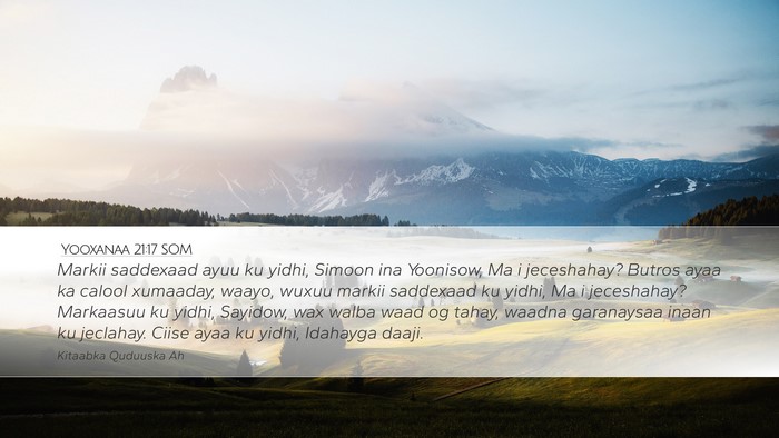 Yooxanaa 21:17 SOM Bible Verse Image
