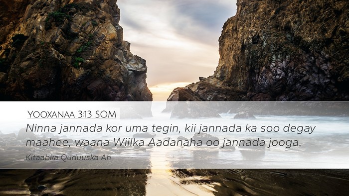 Yooxanaa 3:13 SOM Bible Verse Image
