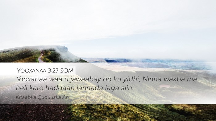 Yooxanaa 3:27 SOM Bible Verse Image