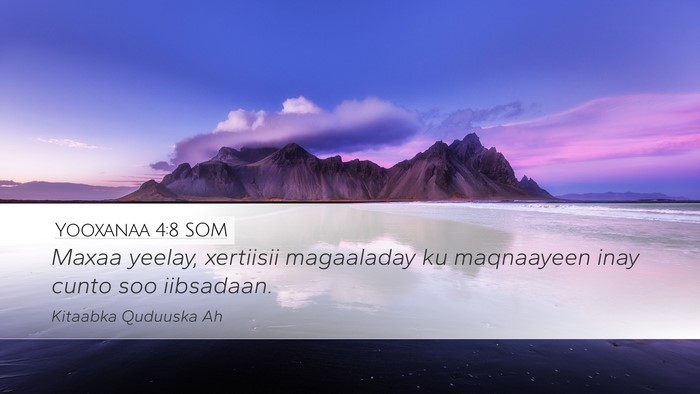 Yooxanaa 4:8 SOM Bible Verse Image