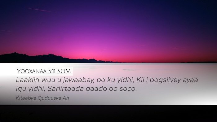 Yooxanaa 5:11 SOM Desktop Wallpaper - Laakiin wuu u jawaabay, oo ku yidhi, Kii i - Desktop Bible Verse Wallpaper