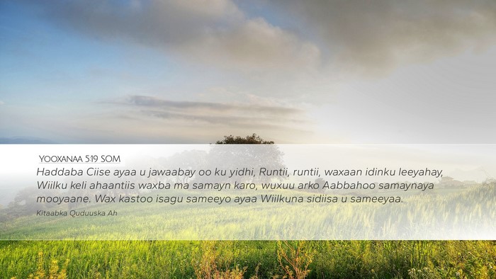 Yooxanaa 5:19 SOM Bible Verse Image