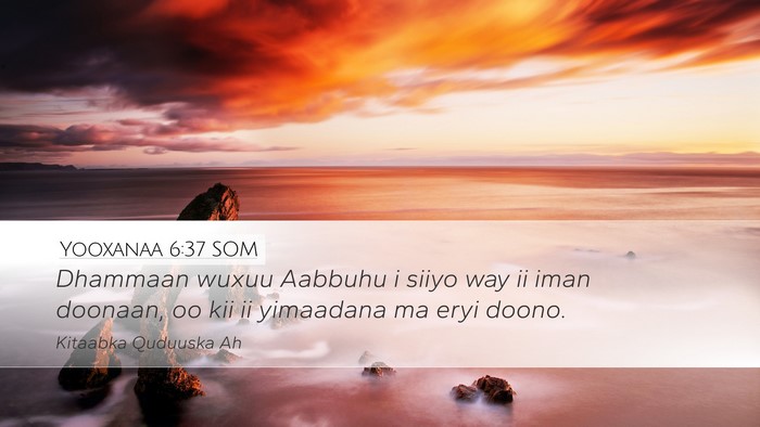 Yooxanaa 6:37 SOM Bible Verse Image