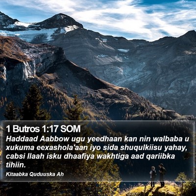 1 Butros 1:17 SOM Bible Verse Image