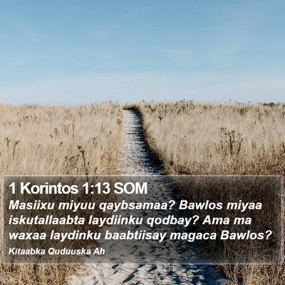 1 Korintos 1:13 SOM Bible Verse Image