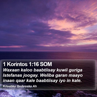 1 Korintos 1:16 SOM Bible Verse Image