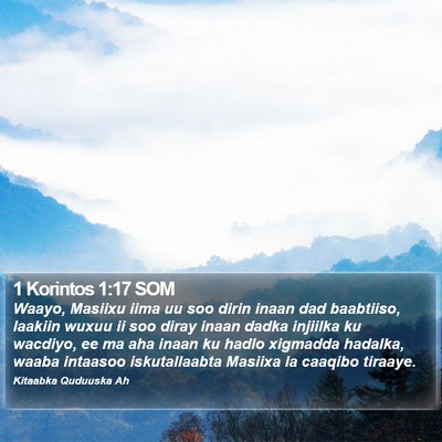 1 Korintos 1:17 SOM Bible Verse Image