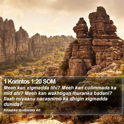 1 Korintos 1:20 SOM Bible Verse Image