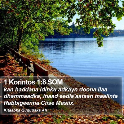 1 Korintos 1:8 SOM Bible Verse Image