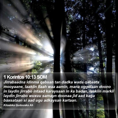 1 Korintos 10:13 SOM Bible Verse Image