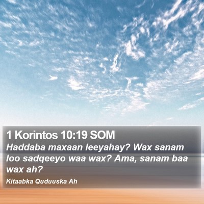 1 Korintos 10:19 SOM Bible Verse Image