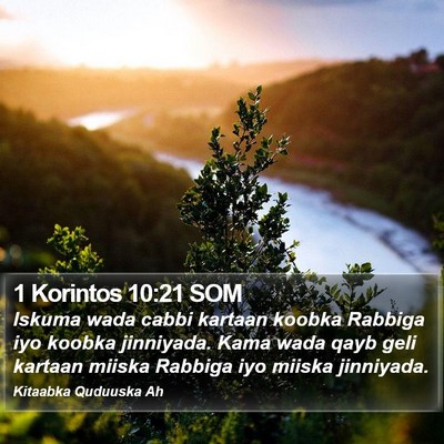 1 Korintos 10:21 SOM Bible Verse Image