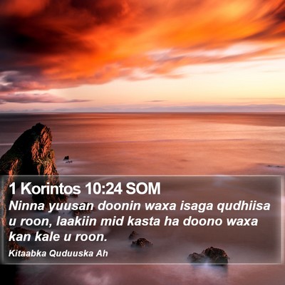 1 Korintos 10:24 SOM Bible Verse Image