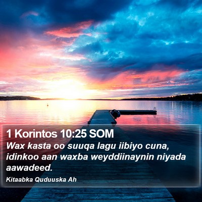 1 Korintos 10:25 SOM Bible Verse Image
