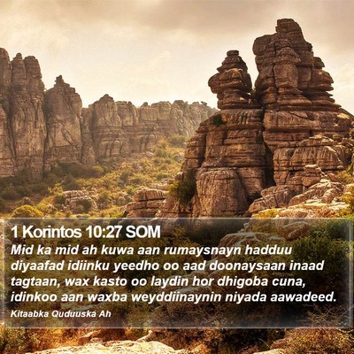 1 Korintos 10:27 SOM Bible Verse Image