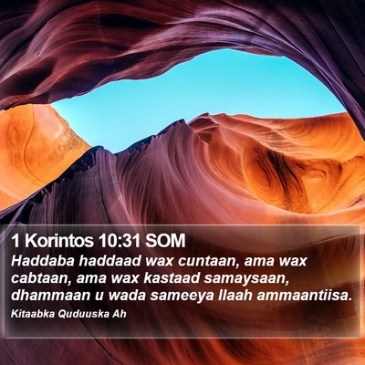 1 Korintos 10:31 SOM Bible Verse Image