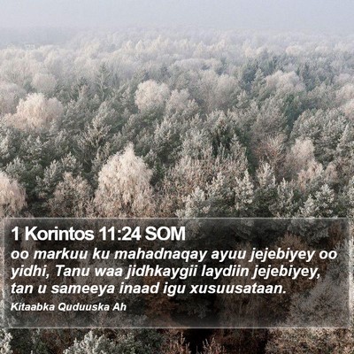 1 Korintos 11:24 SOM Bible Verse Image